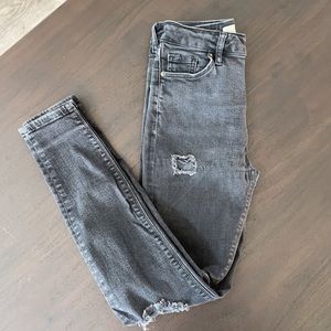 Topshop Jamie High Waist Ripped faded Black Jeans